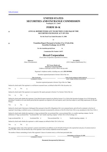 Thumbnail Hexcel
 10-K Annual Report 