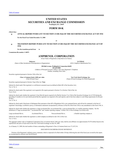 Thumbnail Amphenol 10-K Annual Report 