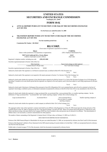 Thumbnail RLI Corp.
 10-K Annual Report 