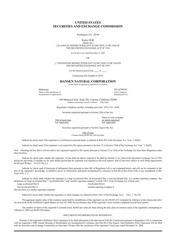 Thumbnail Monster Beverage 10-K Annual Report 