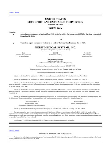 Thumbnail Merit Medical 10-K Annual Report 