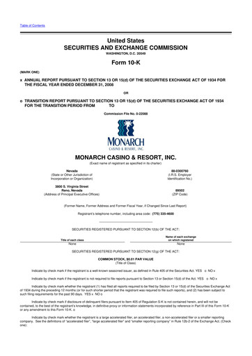 Thumbnail Monarch Casino & Resort 10-K Annual Report 