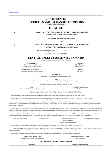 Vorschaubild Community West Bancshares 10-K Jahresbericht 