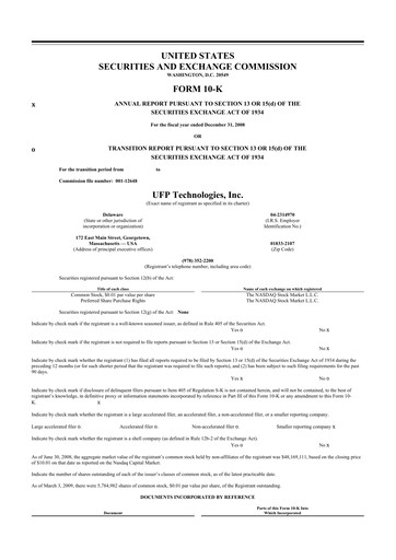 Thumbnail UFP Technologies
 10-K Annual Report 