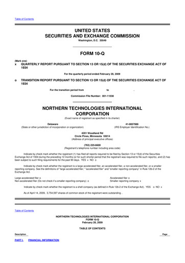 Thumbnail Northern Technologies International 10-Q Quarterly Report FY 