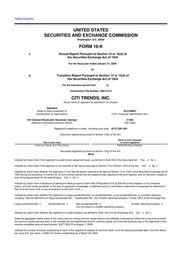 Thumbnail Citi Trends, Inc. 10-K Annual Report 