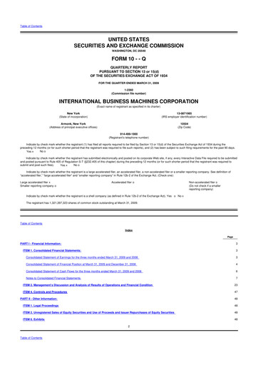 Thumbnail IBM 10-Q Quarterly Report FY 