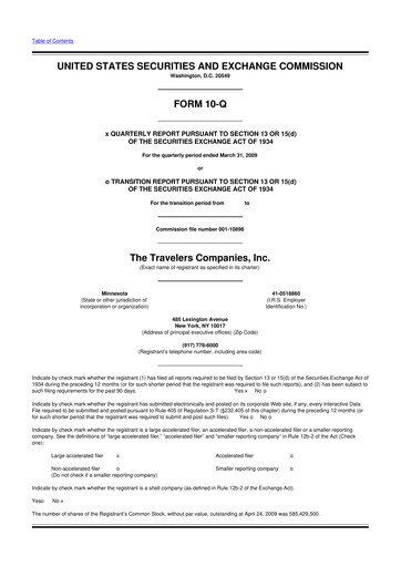 Thumbnail The Travelers Companies 10-Q Quarterly Report FY 