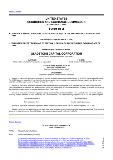 Thumbnail Gladstone Capital Corporation 10-Q Quarterly Report FY 