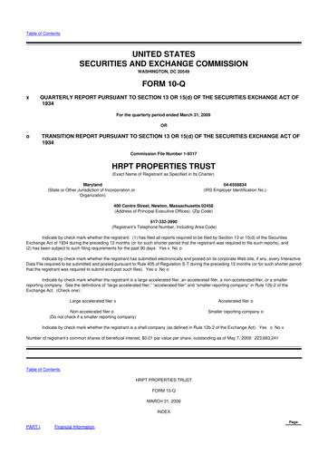 Thumbnail Equity Commonwealth 10-Q Quarterly Report FY 