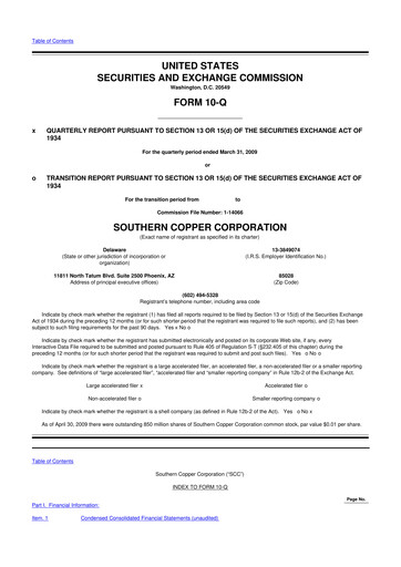 Thumbnail Southern Copper 10-Q Quarterly Report FY 