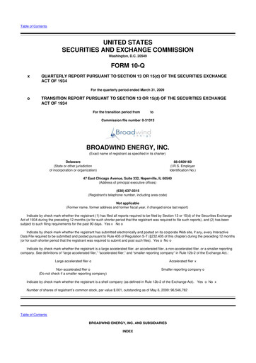 Vorschaubild Broadwind 10-Q Quartalsbericht  