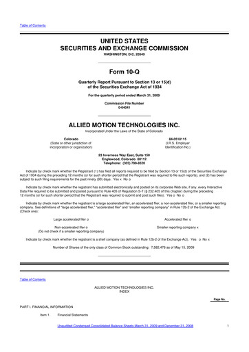 Thumbnail Allient 10-Q Quarterly Report FY 