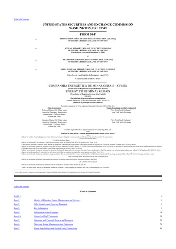 Thumbnail Cemig 20-F Annual Report 