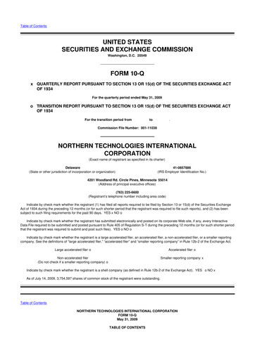 Thumbnail Northern Technologies International 10-Q Quarterly Report FY 