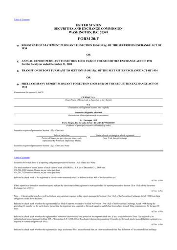 Thumbnail Gerdau 20-F Annual Report 