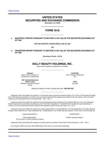 Thumbnail Sally Beauty Holdings 10-Q Quarterly Report FY 