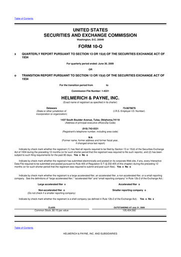 Thumbnail Helmerich & Payne

 10-Q Quarterly Report FY 