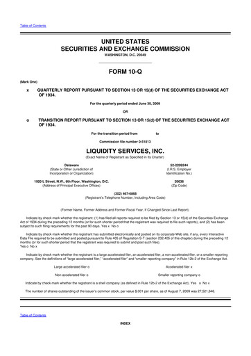 Thumbnail Liquidity Services
 10-Q Quarterly Report FY 