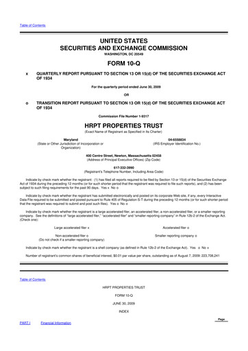 Thumbnail Equity Commonwealth 10-Q Quarterly Report FY 