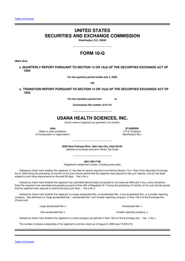 Thumbnail USANA 10-Q Quarterly Report FY 