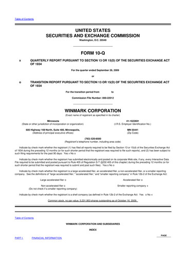 Thumbnail Winmark 10-Q Quarterly Report FY 