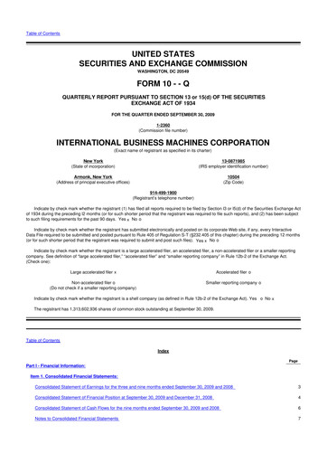 Thumbnail IBM 10-Q Quarterly Report FY 