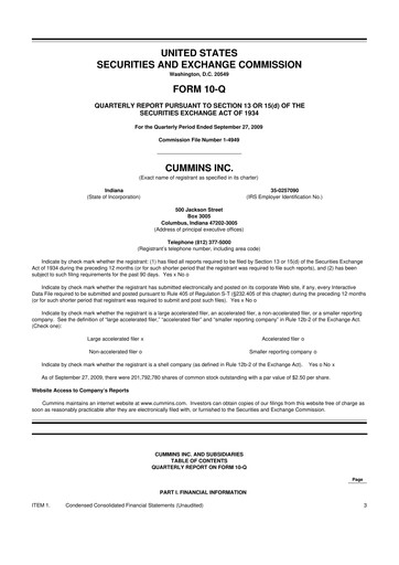 Vorschaubild Cummins
 10-Q Quartalsbericht  