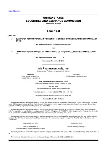 Thumbnail Ionis Pharmaceuticals
 10-Q Quarterly Report FY 
