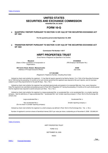 Thumbnail Equity Commonwealth 10-Q Quarterly Report FY 
