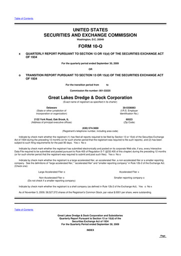Thumbnail Great Lakes Dredge & Dock Corp. 10-Q Quarterly Report FY 