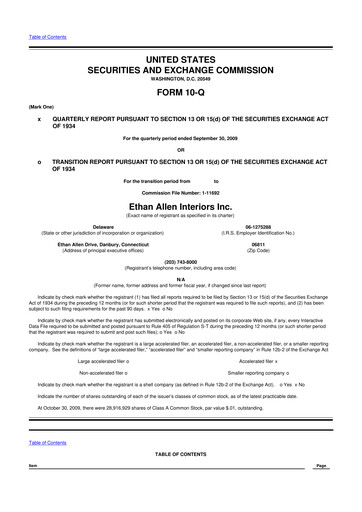 Thumbnail Ethan Allen
 10-Q Quarterly Report FY 