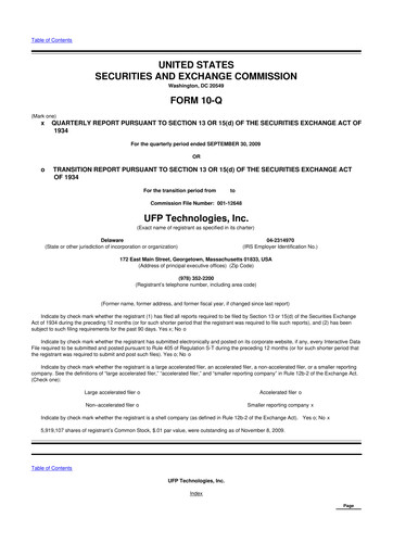 Vorschaubild UFP Technologies
 10-Q Quartalsbericht  
