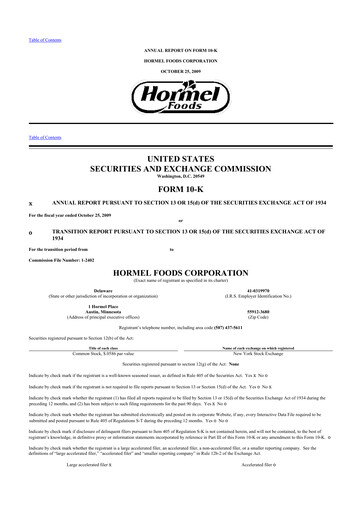 Thumbnail Hormel Foods 10-K Annual Report 