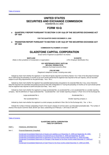 Thumbnail Gladstone Capital Corporation 10-Q Quarterly Report FY 