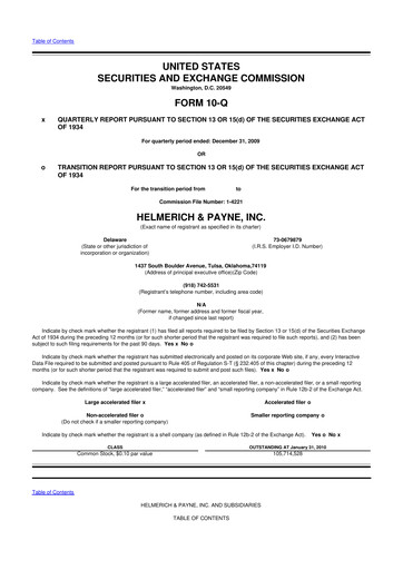 Thumbnail Helmerich & Payne

 10-Q Quarterly Report FY 