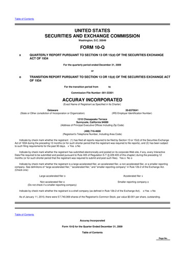 Thumbnail Accuray 10-Q Quarterly Report FY 