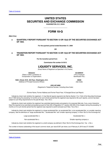 Thumbnail Liquidity Services
 10-Q Quarterly Report FY 
