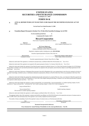 Thumbnail Hexcel
 10-K Annual Report 