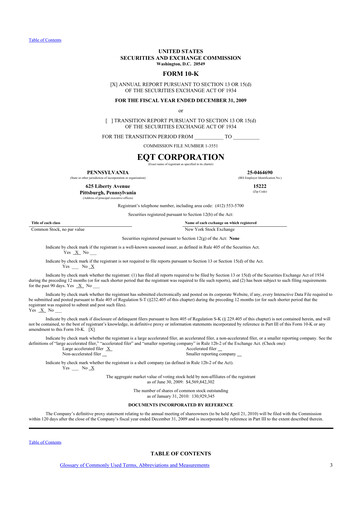 Thumbnail EQT Corporation
 10-K Annual Report 