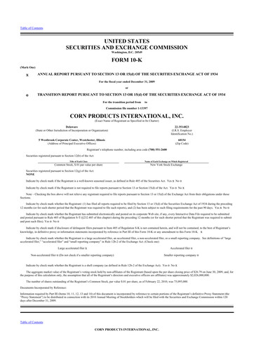 Thumbnail Ingredion 10-K Annual Report 