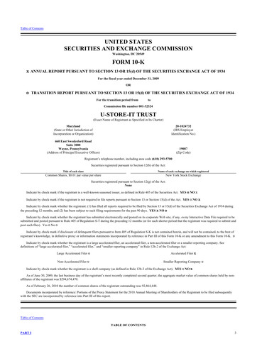 Thumbnail CubeSmart
 10-K Annual Report 