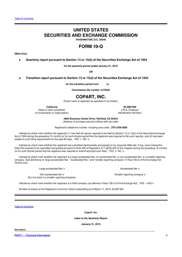 Thumbnail Copart
 10-Q Quarterly Report FY 