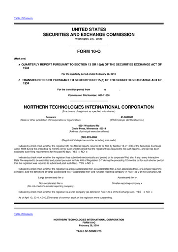 Thumbnail Northern Technologies International 10-Q Quarterly Report FY 