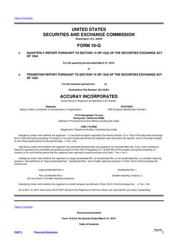 Thumbnail Accuray 10-Q Quarterly Report FY 