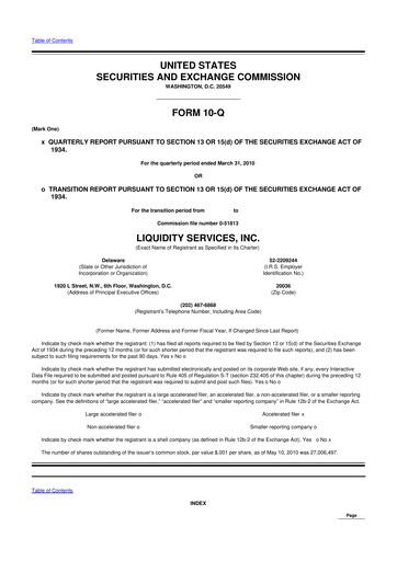 Thumbnail Liquidity Services
 10-Q Quarterly Report FY 