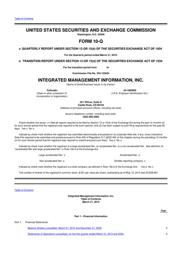 Thumbnail Where Food Comes From 10-Q Quarterly Report FY 