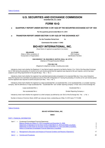 Vorschaubild BIO-key International
 10-Q Quartalsbericht  