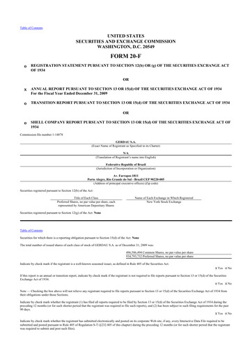 Thumbnail Gerdau 20-F Annual Report 