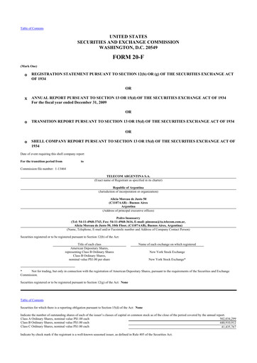 Thumbnail Telecom Argentina
 20-F Annual Report 